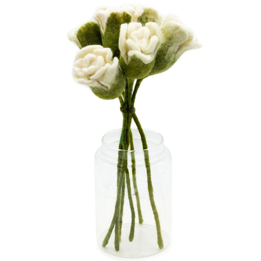 Felt flowers - White roses