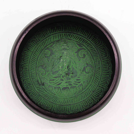 Cuenco tibetano en polvo de tierra - Buda Mandala - 16 cm