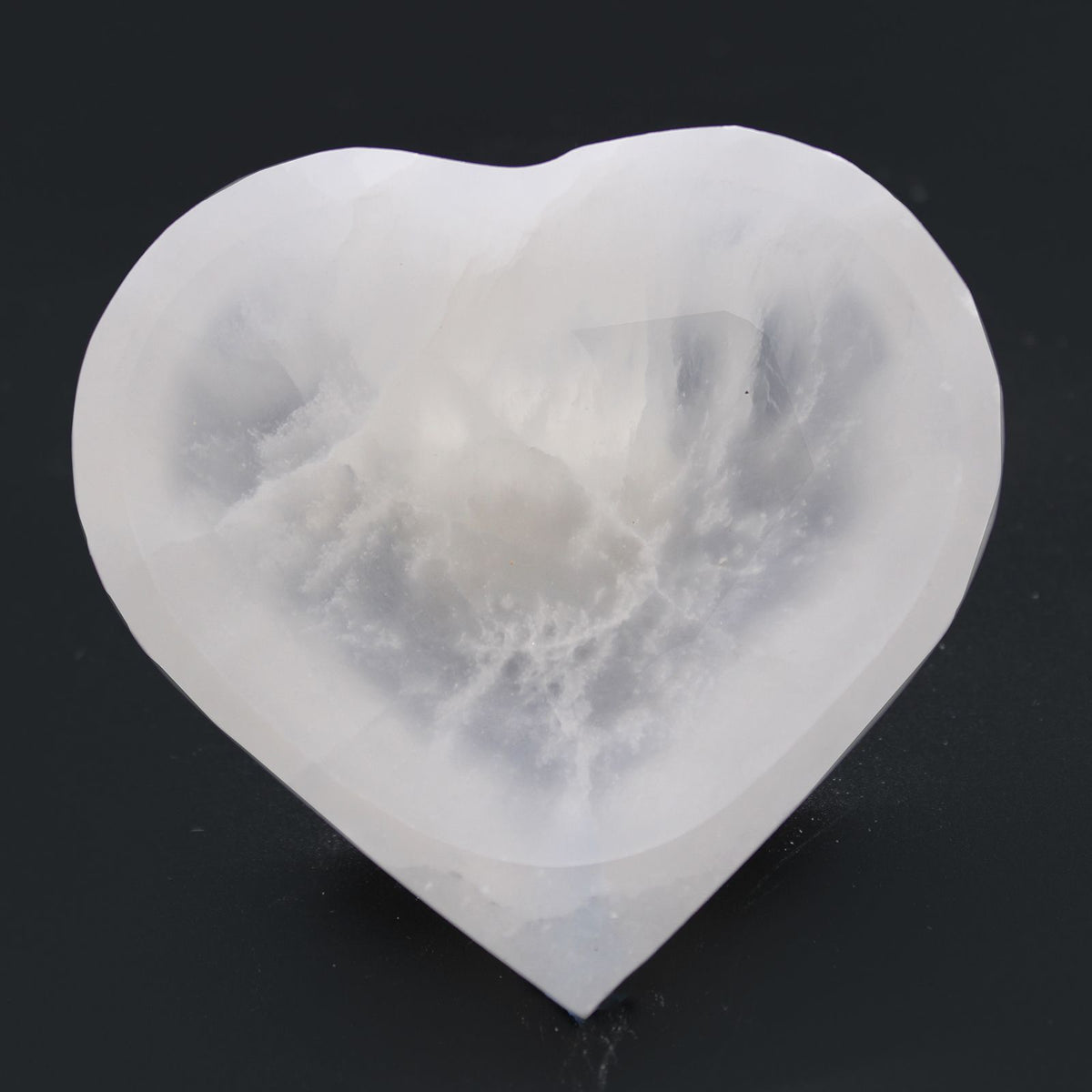 Cuenco de corazón de selenita - 10cm