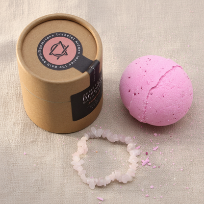 Rose Quartz Gemstone Bracelet Bath Bomb