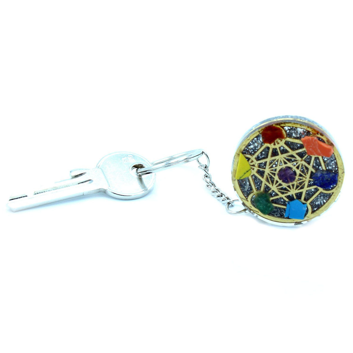 Llavero de poder de orgonita - 7 Chakras - Llaveros de Orgonita