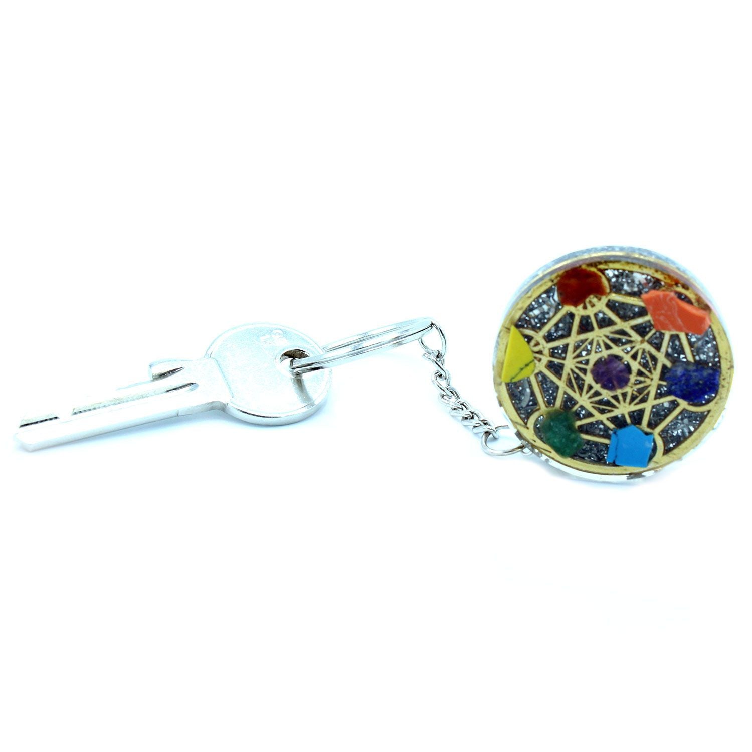 Llavero de poder de orgonita - 7 Chakras - Llaveros de Orgonita