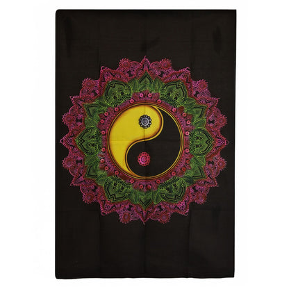 Arte de pared de algodón (70x110 cm) - Mandala Ying & Yang