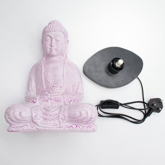 Lámpara Buda para meditación - craquelado de cereza - soporte ovalado - Lámparas resplandecientes de Buda, Artisan Product