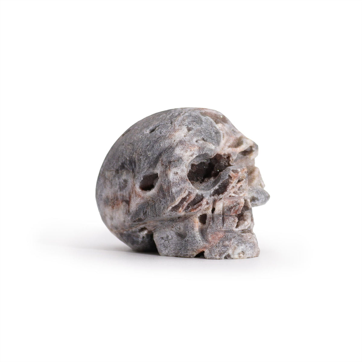 Craneo Tallado en Geodas de Calcita - (Aprox 4,5 cm) - Piedras Geodes de Calcita