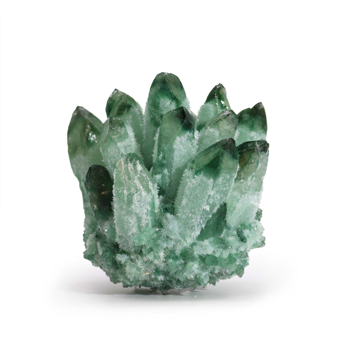 Racimo de Cuarzo Natural Artesanal - Cuarzo Fantasma Verde (aprox 250-300gm 8cm) - Geodas de Calcita Coloreadas y Cúmulos de