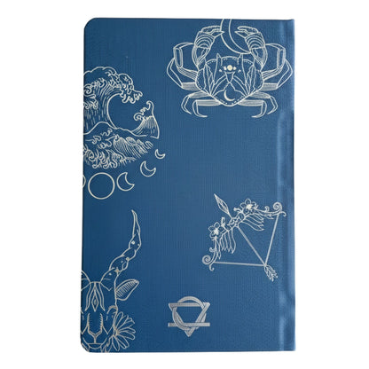 Diario de Bienestar Azul Medianoche - 120 páginas - Zodiaco Plateado