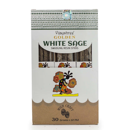 Varillas de resina para difuminar salvia blanca dorada 30g (6 unidades) - Varillas de resina para Defumar