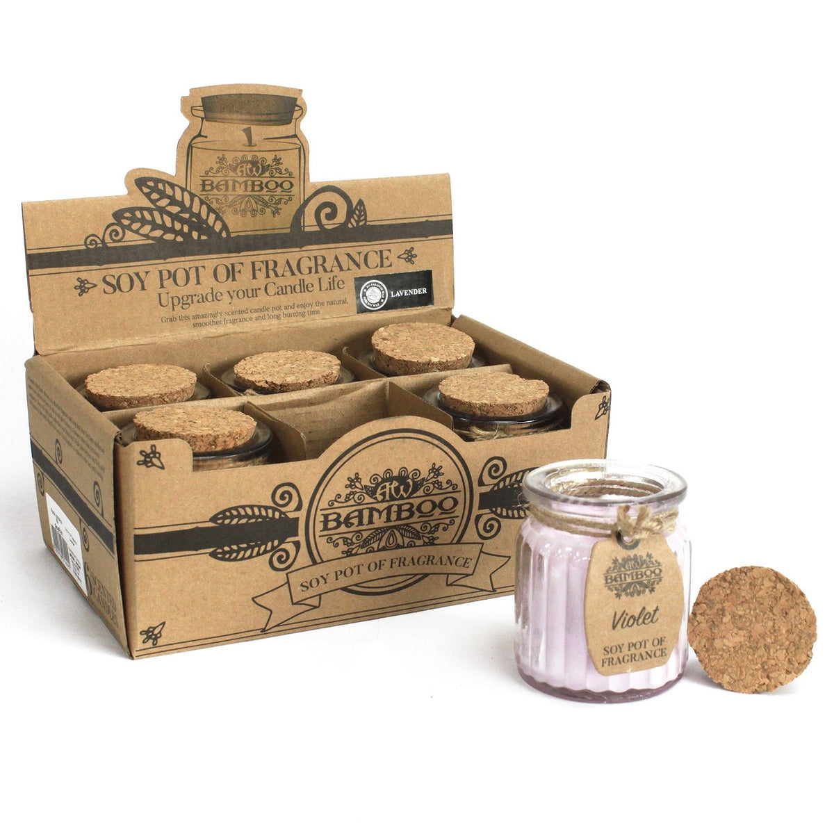 Vela de Cera de Soja Tarro - Violeta - Velas de Cera de Soja