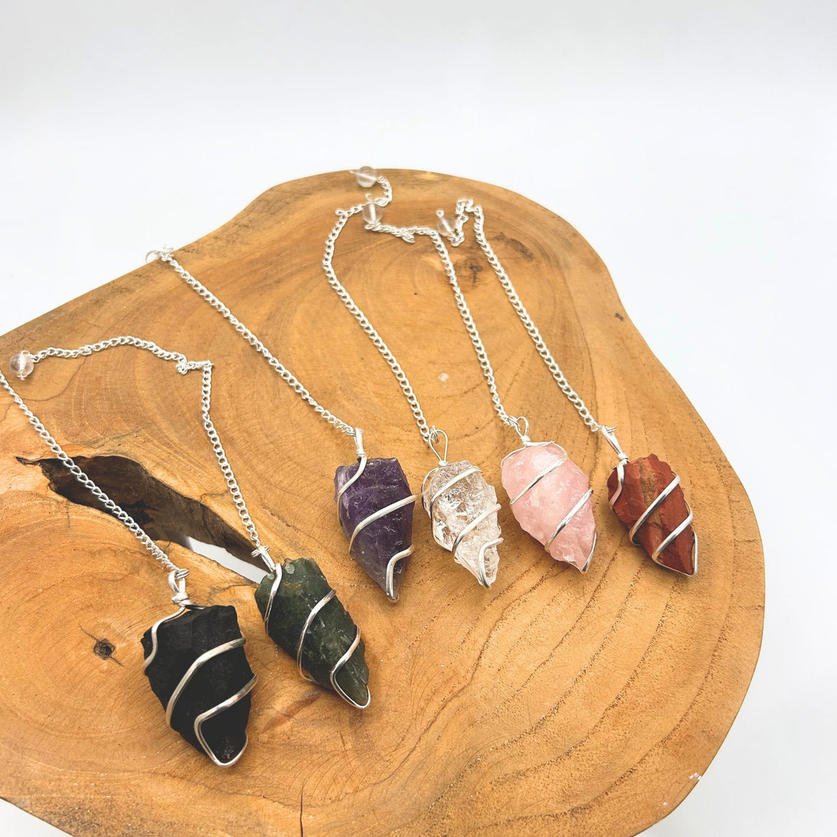 Raw Gemstone Pendulum - Rose Quartz - Péndulos Especiales Mágicos