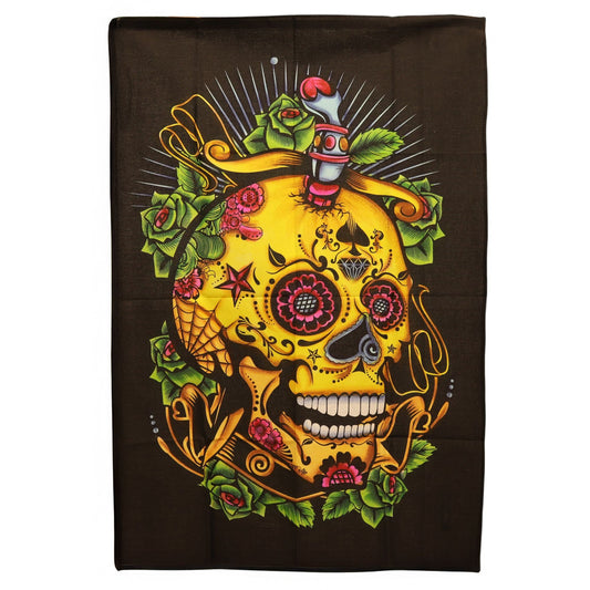 Arte mural de algodón (70x110cm) - Calavera del Día de los Muertos