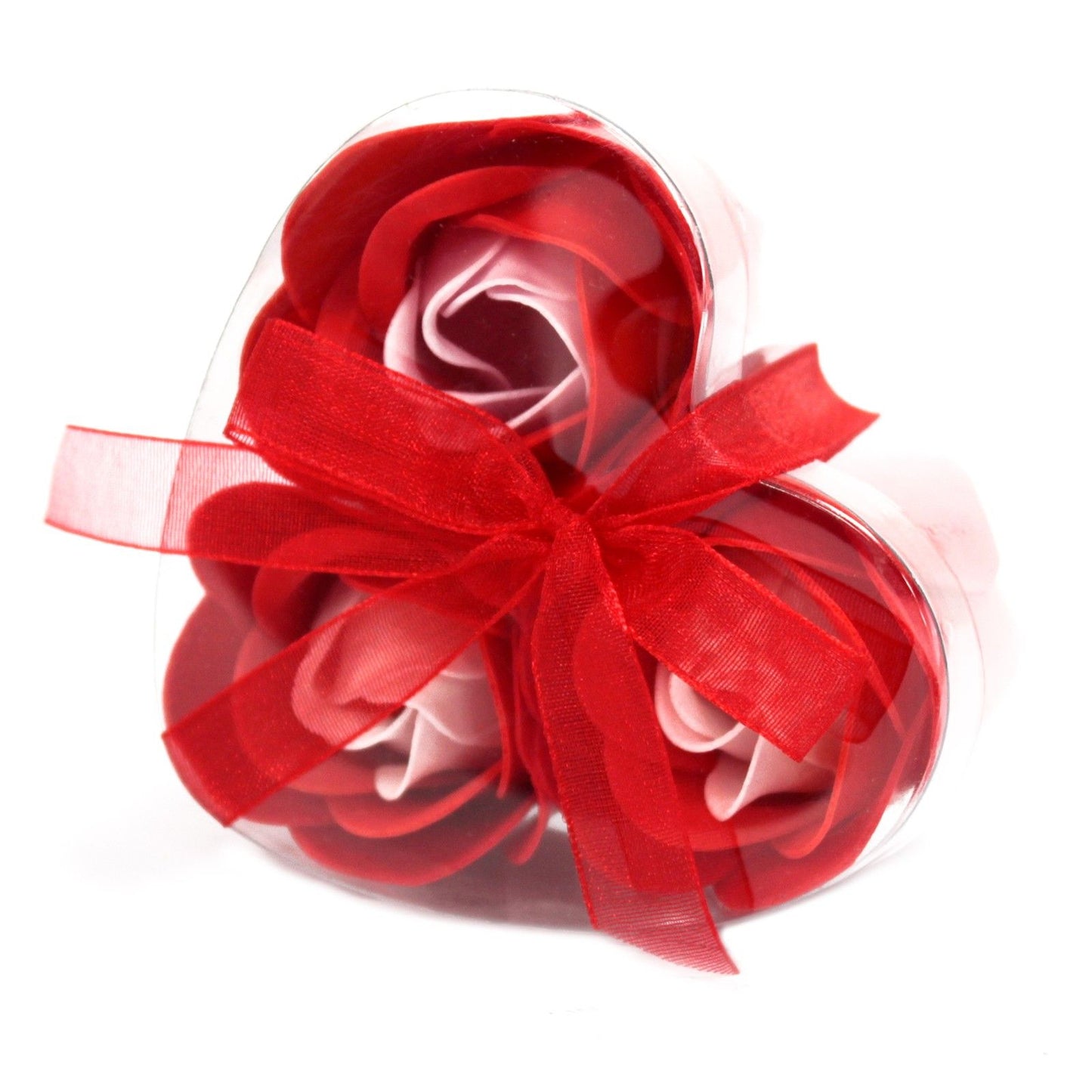 Set 3 Rosas de Jabón Rojas · Caja Corazón