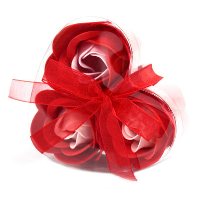 Set 3 Rosas de Jabón Rojas · Caja Corazón