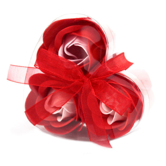 Set 3 Rosas de Jabón Rojas · Caja Corazón