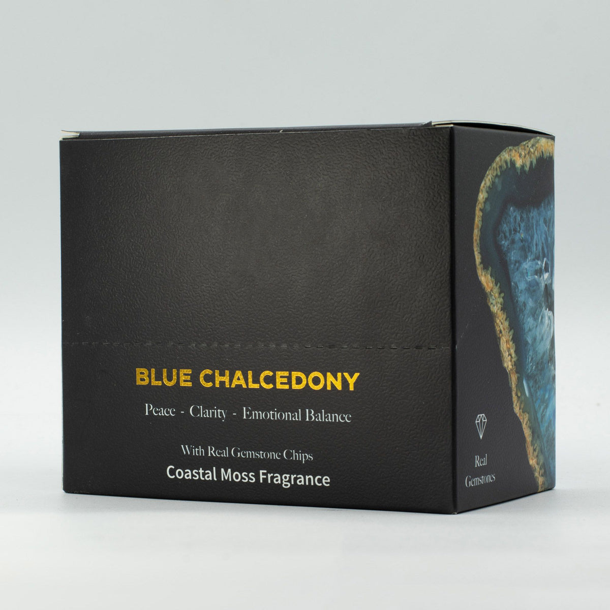 MeltEaze Pastillas de Cera 50 g - Blue Chalcedony - Coastal Moss - Pastillas de Cera derretibles con Gemas