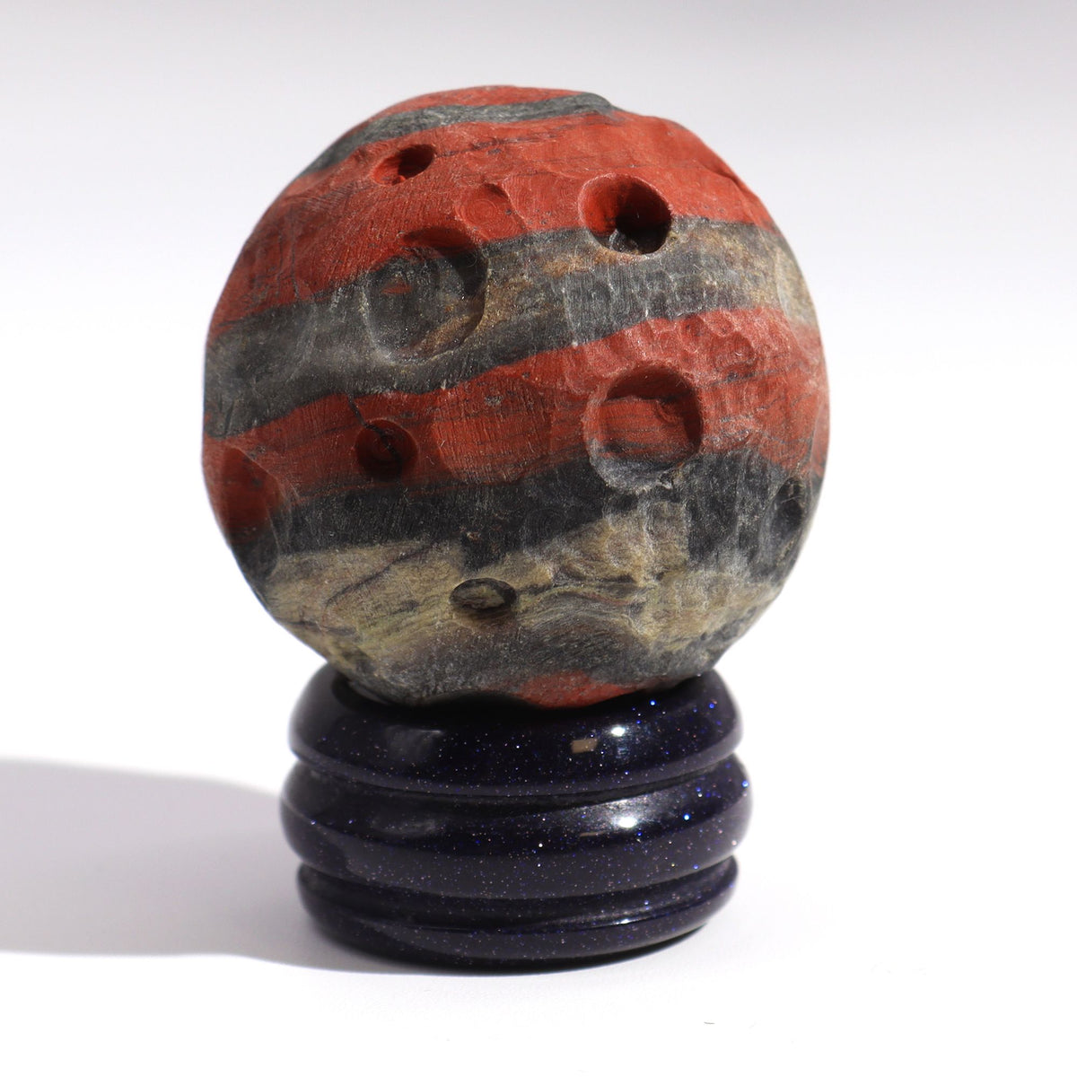 1x Planeta de Jaspe Rojo con Soporte Solar (MARTE) - 40mm - Planetas de piedras preciosas con apoyo solar