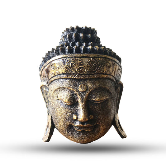 Decoración para el hogar Cabeza de Buda - 25cm - Acabado Oro Brillante