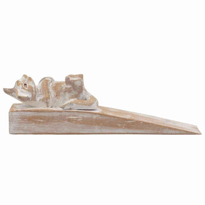 Hand-carved doorstop - Kitten