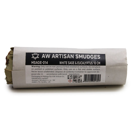 Atado de Hierba - Salvia Blanca y Eucalipto 10 cm - Atados de Smudge – Envuelto individualmente