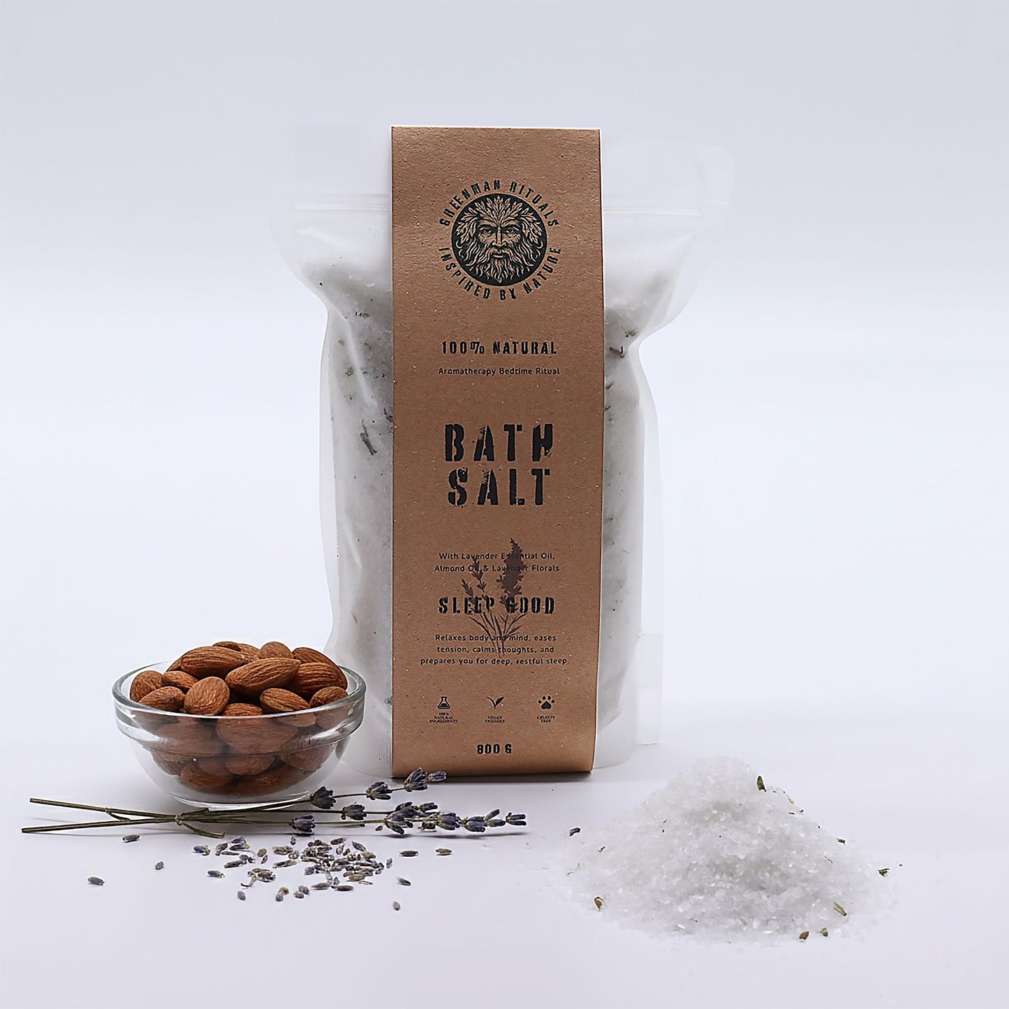Greenman Rituals Sales de baño de Epsom con aromaterapia de lavanda – Duerme Bien