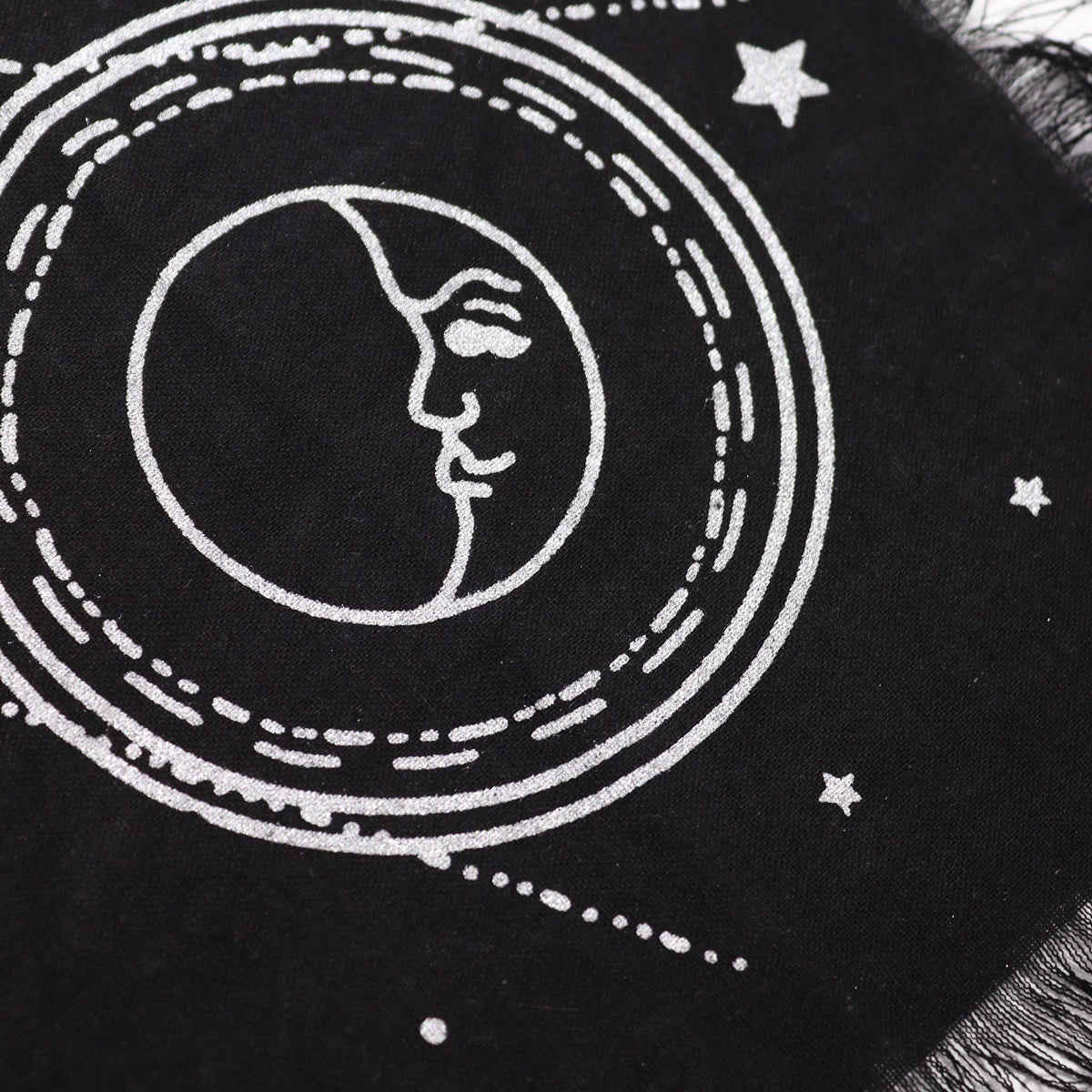 Mantel de altar esotérico con flecos - Carta Lunar y Solar