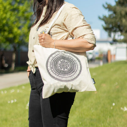 Nomad Sari Icónico Básico Bolso Tote - Mandala Urbana - Natural 4oz