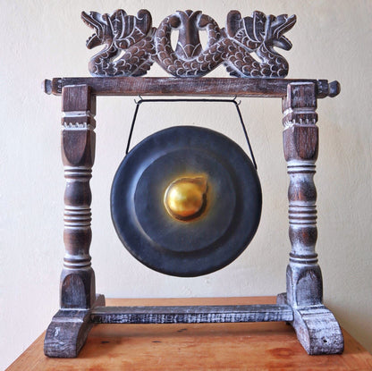 Pequeño Gong de Meditación con Soporte - 25cm - Negro