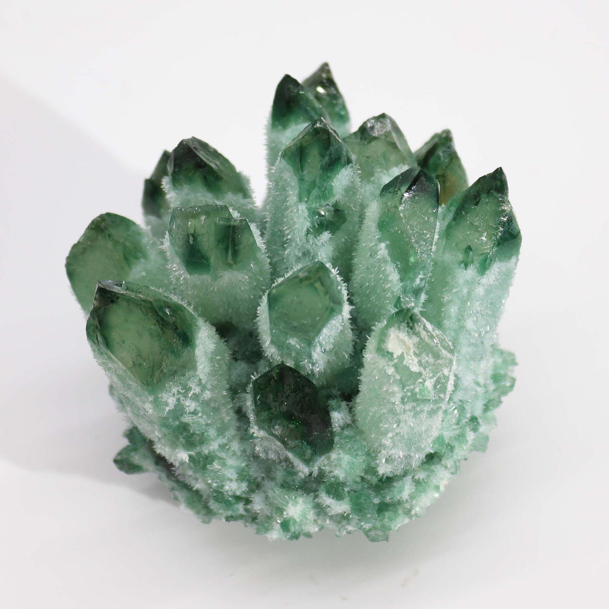 Racimo de Cuarzo Natural Artesanal - Cuarzo Fantasma Verde (aprox 250-300gm 8cm) - Geodas de Calcita Coloreadas y Cúmulos de