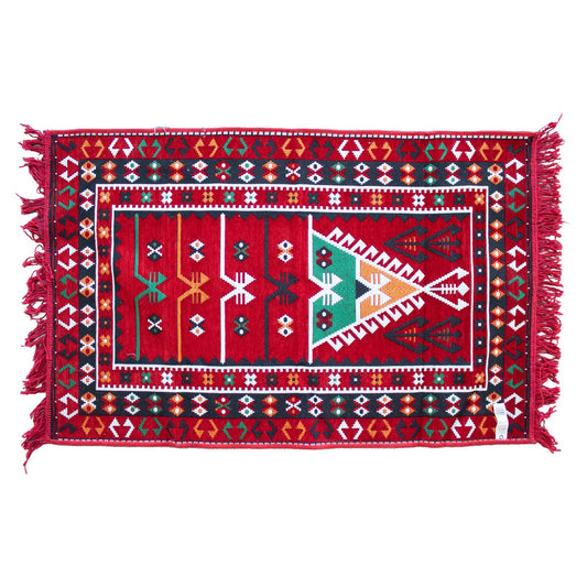 Alfombra Kilim 125x80 cm - Rojo - Alfombra Kilim
