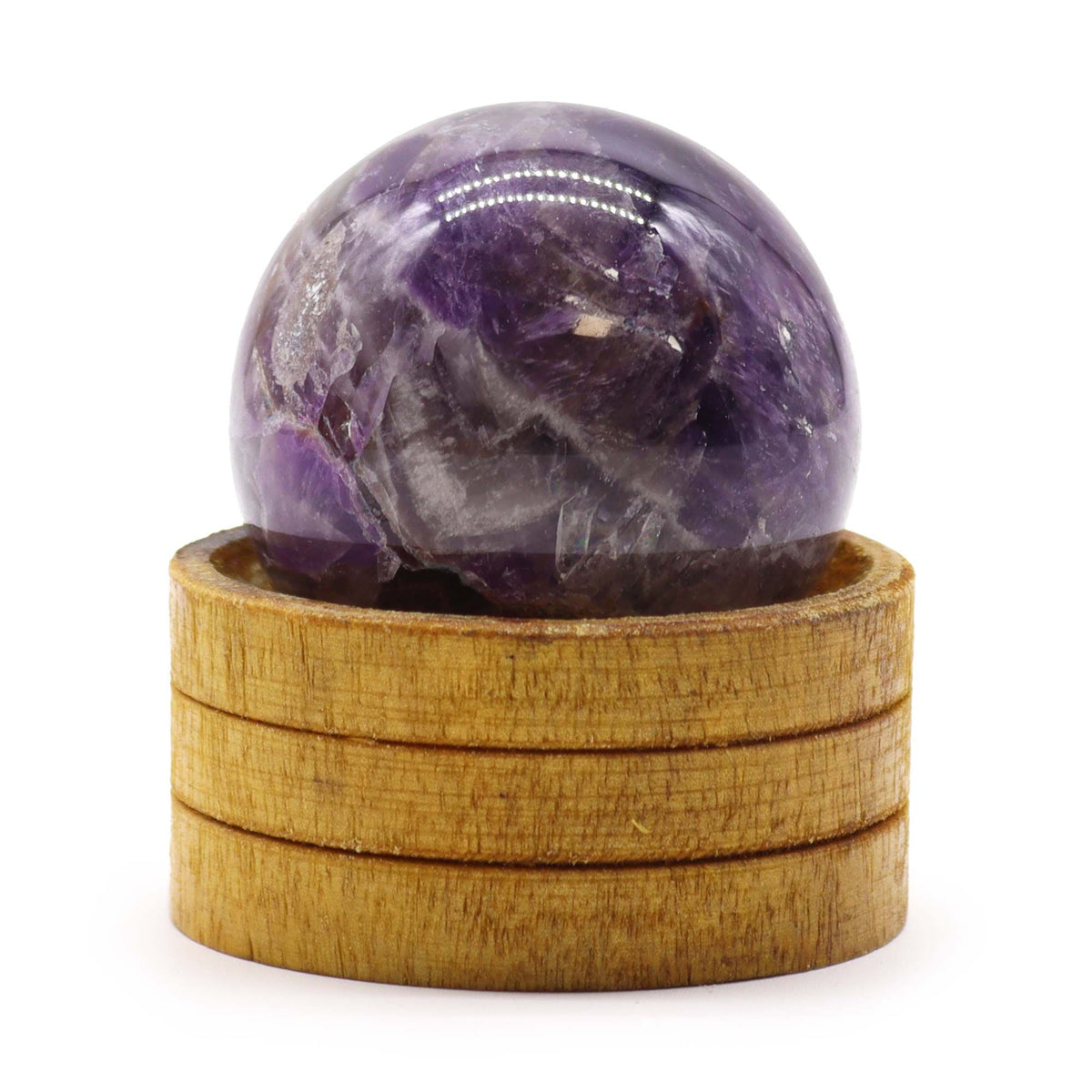 Esfera de cristal de amatista africana de 50 mm con soporte - Esferas de cristal de gema con soporte