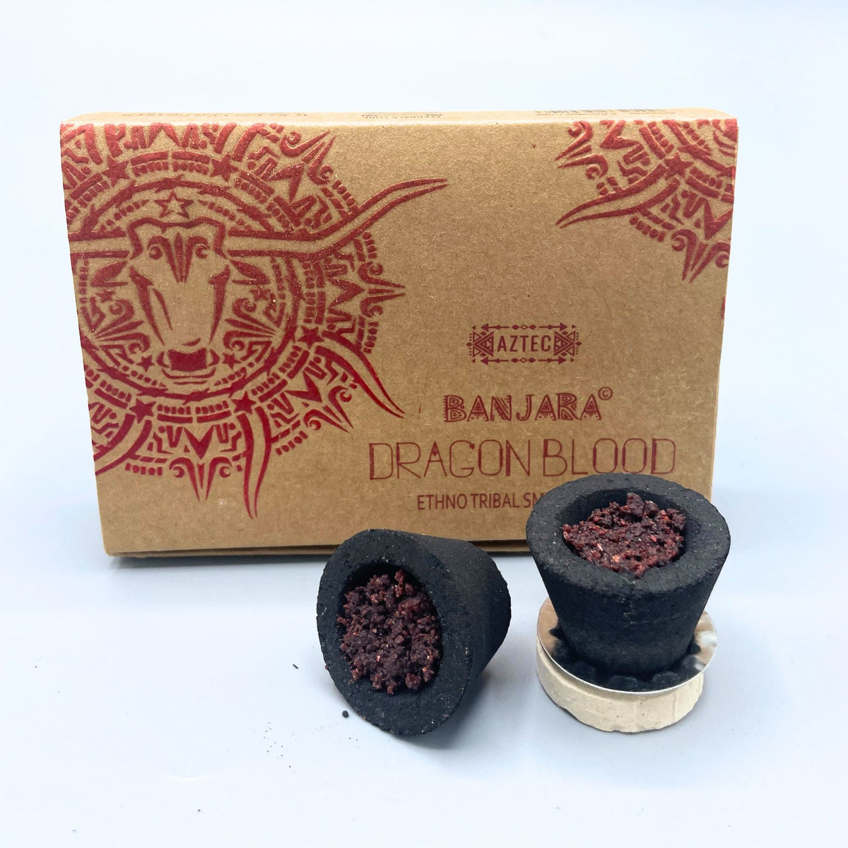 Caja de 6 copas de Resina Banjara - Dragons Blood