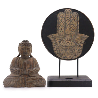 Feng Shui Buddha Set - Hamsa - Grey