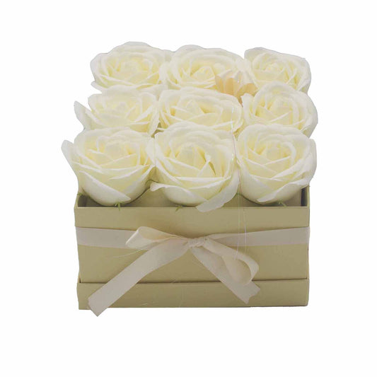Caja de Regalo - Rosas de Jabón · 9 ud Crema