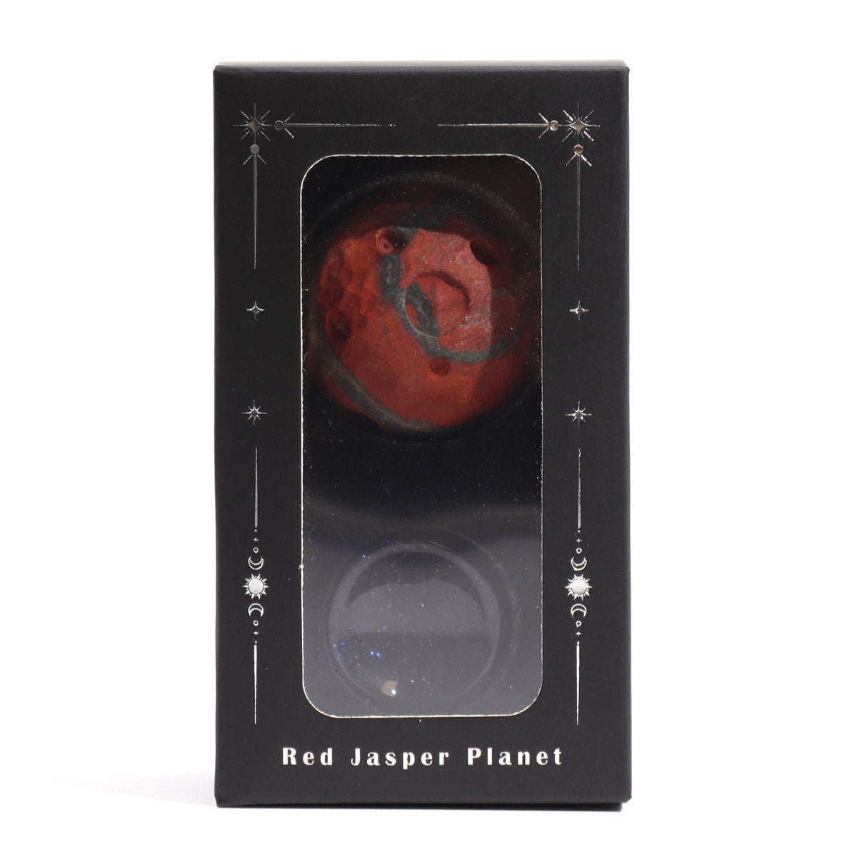 1x Planeta de Jaspe Rojo con Soporte Solar (MARTE) - 40mm - Planetas de piedras preciosas con apoyo solar