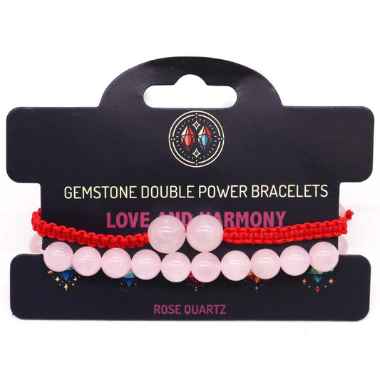 Double Power Bracelets - Rose Quartz