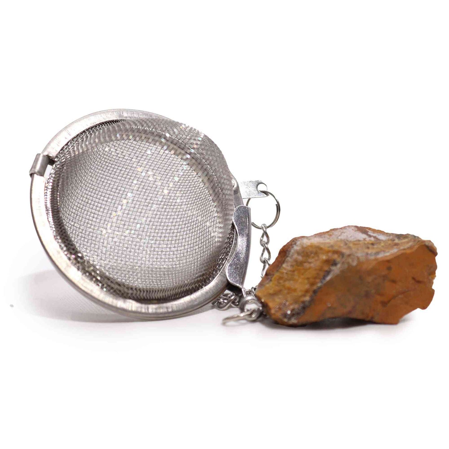 Colador de té de piedras preciosas de cristal crudo - Ojo de tigre dorado