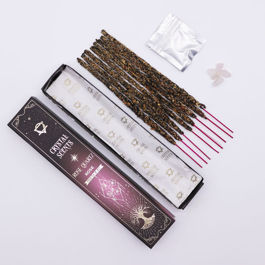 Incienso de purificación con aroma a cuarzo rosa cristal - Rosa - Incienso Smudge de Crystal Scents, Artisan Product