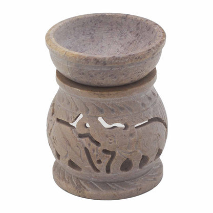 Quemador de aceite pequeño de esteatita 8 cm - Elefante