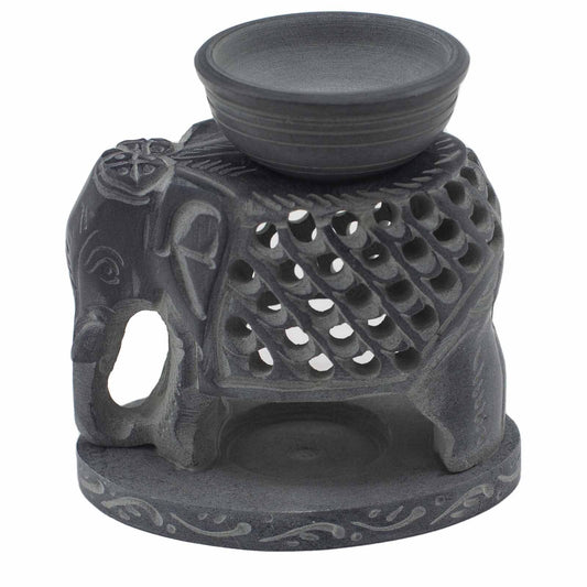Quemador de aceite de esteatita 10,5 cm - Elefante de pie