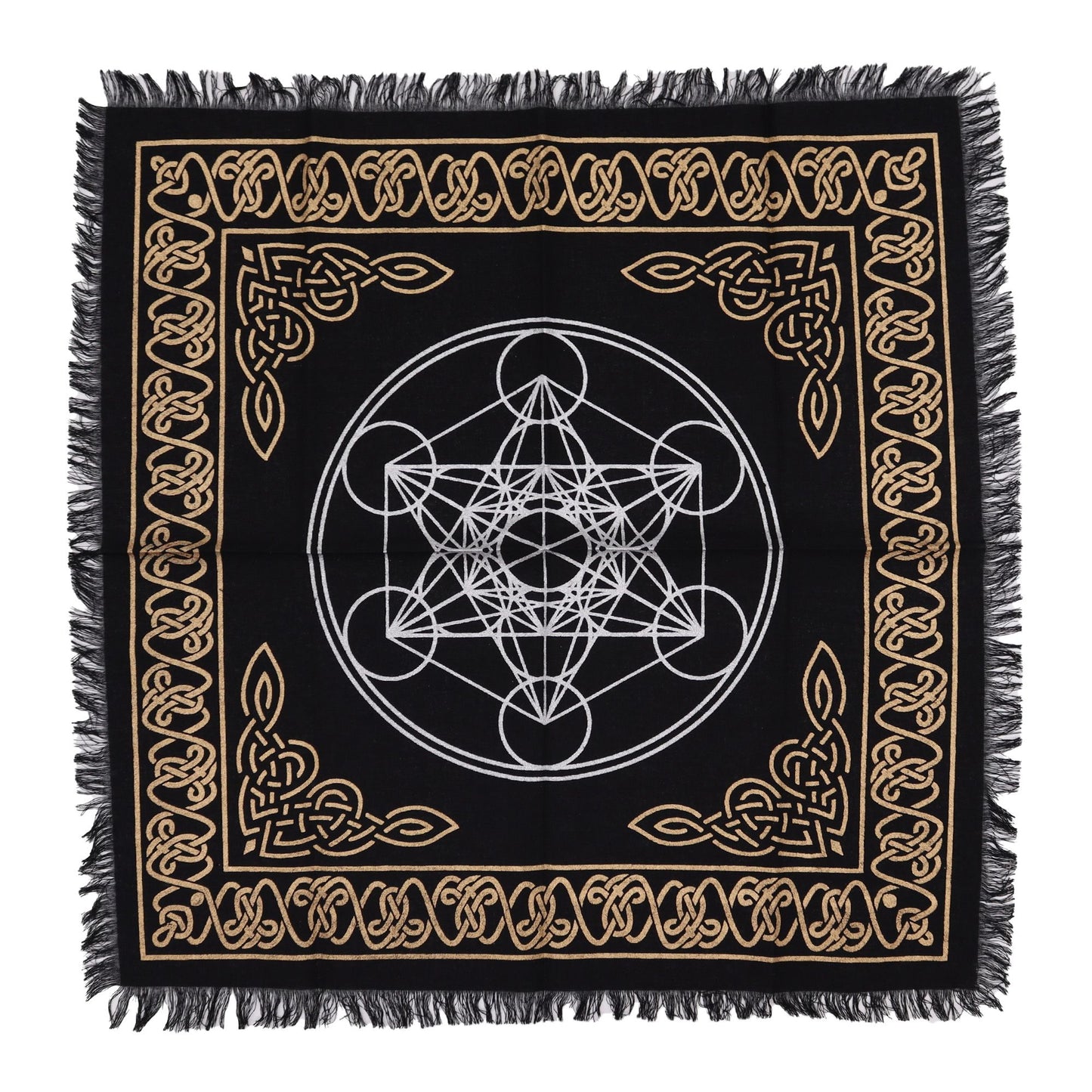 Mantel de altar esotérico con flecos - Gráfico de los chakras - Mantel de altar esotérico con flecos, 100% Cotton