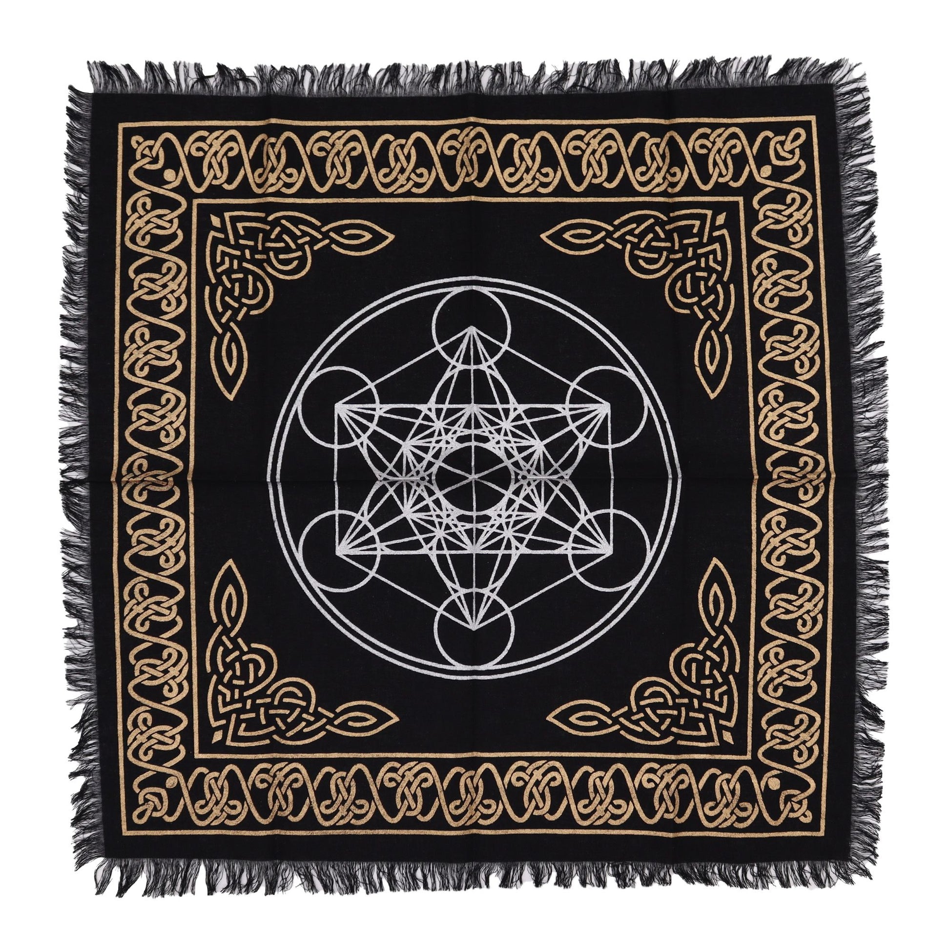 Mantel de altar esotérico con flecos - Gráfico de los chakras - Mantel de altar esotérico con flecos, 100% Cotton