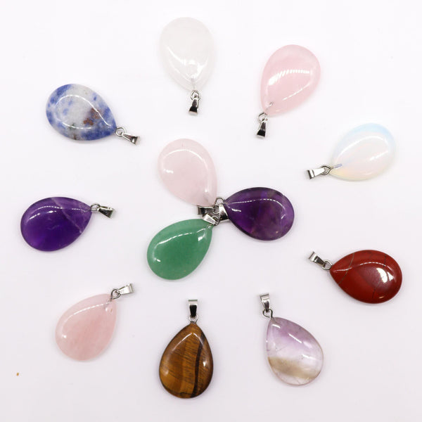 Pendentifs Goutte d'eau en Pierre Gemme - 25x18mm