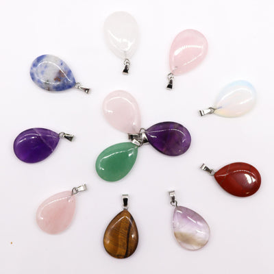 Pendentifs Goutte d'eau en Pierre Gemme - 25x18mm