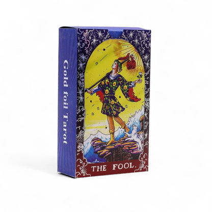 Conjunto de cartas de Tarot con foil azul - Mandala - con folleto - Cartas del Tarot y paños de lectura