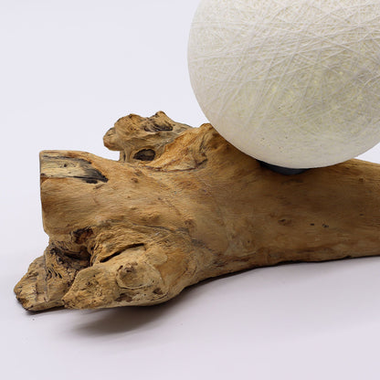Lámpara de Mesa con Pantalla Esférica - Marfil