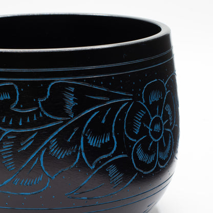 Cuenco tibetano de caldero - Hongo mágico - Azul (15 cm)
