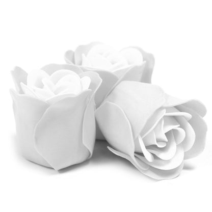 Set 3 Rosas de Jabón Blancas · Caja Corazón