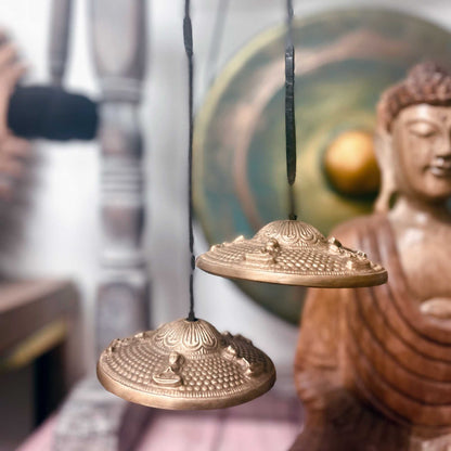 Tingsha tibetana - Cinco Buda - aproximadamente 9.5cm