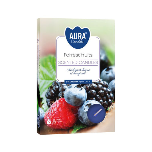 1x Set de 6 Velas de Té Perfumadas - Frutas del Bosque - Velas de té perfumadas