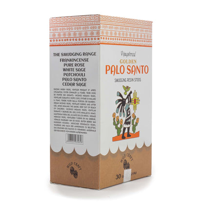 Varillas de resina para difuminar Palo Santo dorado de 30 g (6 unidades) - Varillas de resina para Defumar